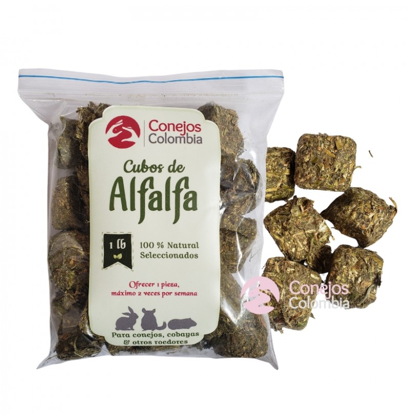 Cubos de heno de alfalfa para conejos, cobayas y otros roedores. Envíos a Bogotá, Medellin, Cali. | Conejos Colombia