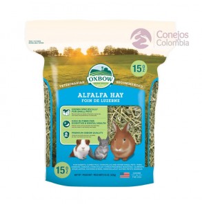 Heno de alfalfa Oxbow para Conejos, Cobayas, Chinchillas | Conejos Colombia