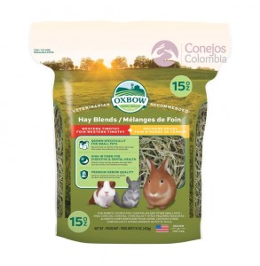 Mezcla de heno timothy y Orchard de Oxbow para conejos, cobayas y chinchillas | Conejos Colombia