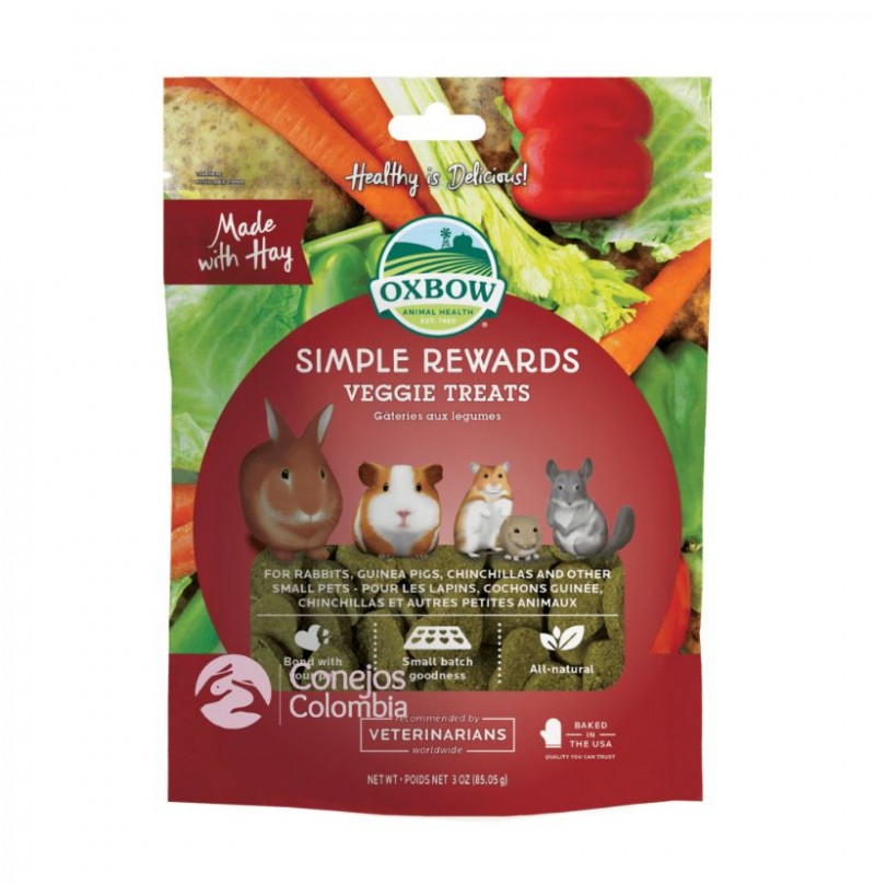 Oxbow galletas de heno con vegetales para conejos, cuys o cobayas, chinchillas y hamster | Conejos Colombia